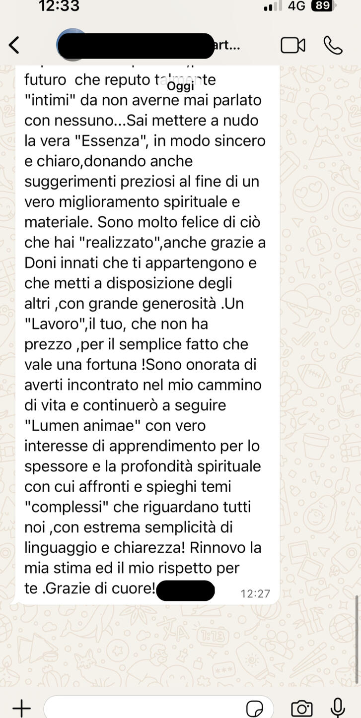 Testimonianza cliente 9 sulla carta astrale vedica di Alberto Riccio