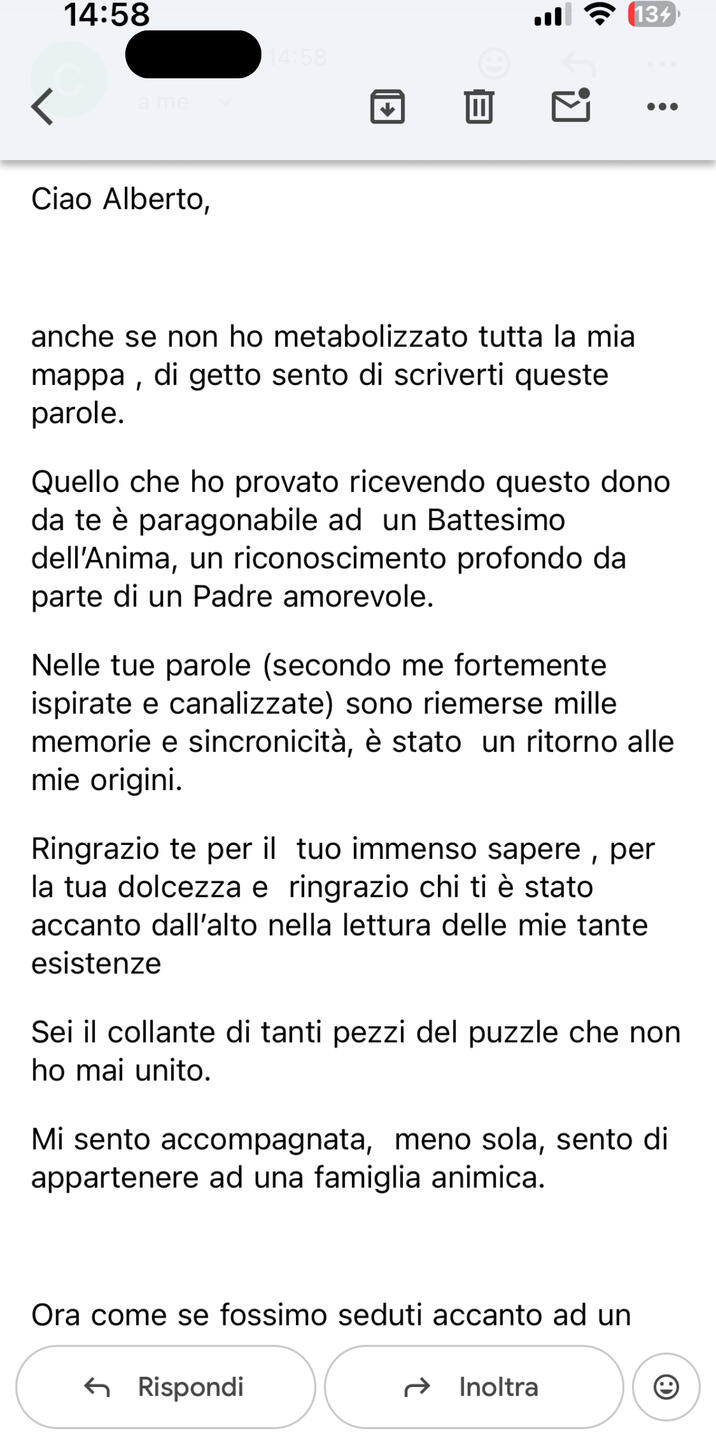 Testimonianza cliente 20 sulla carta astrale vedica di Alberto Riccio